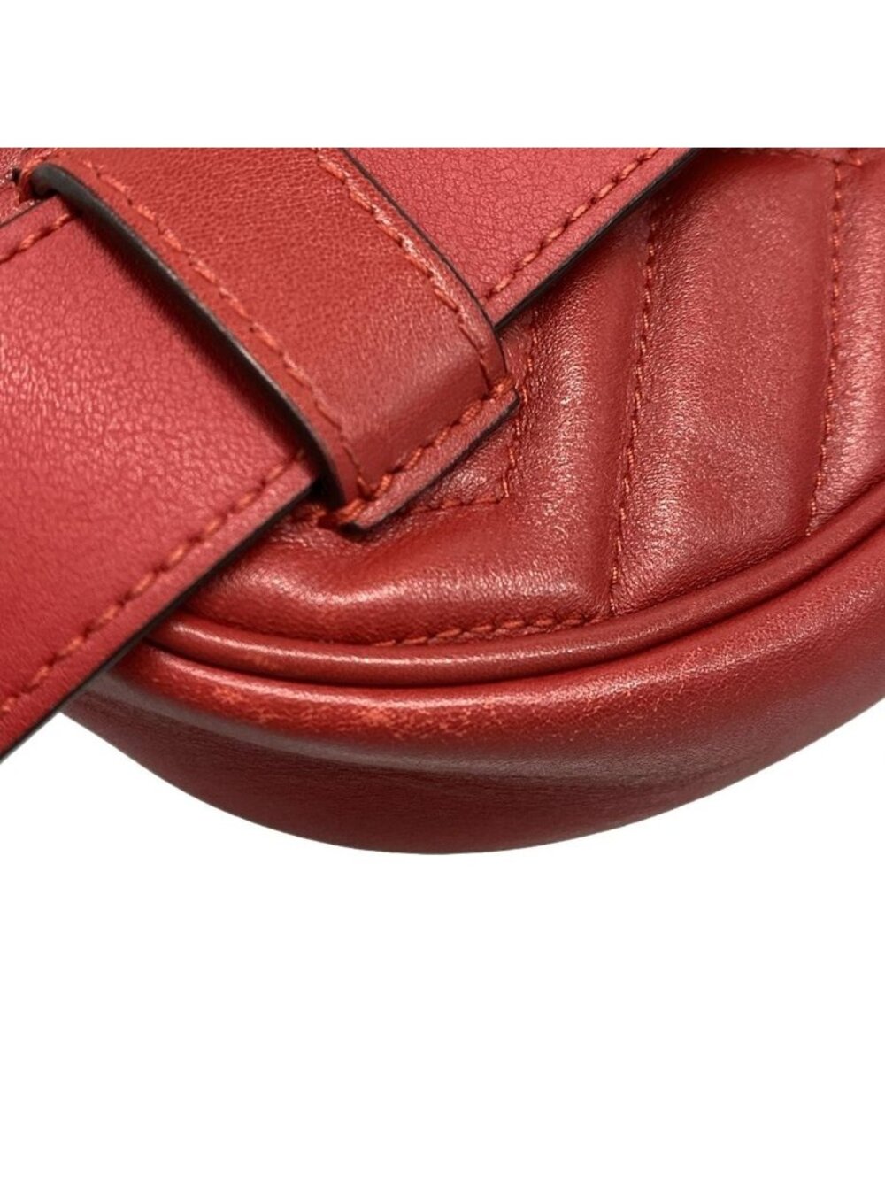 Gucci Waist Pouch GG Marmont Quilted Leather Belt Bag Red - Picture 6 of 15